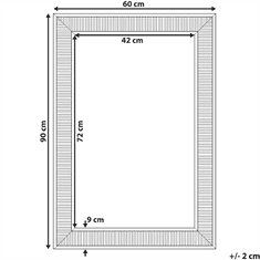 Beliani Nástenné zrkadlo v zlatej a striebornej 60 x 90 cm CASSIS