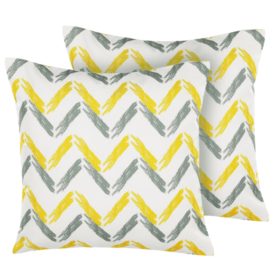 shumee Sada 2 dekoratívnych vankúšov AFFILE 45 x 45 cm Chevron Modrá