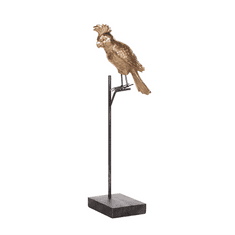 Beliani Dekorácia vták na zlatom stojane COCKATOO