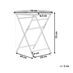 Beliani Záhradný stôl zelený kovový skladací 70 cm TRENTO