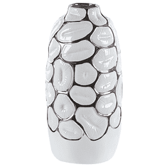 Beliani Dekoratívna keramická váza 34 cm biela CENABUM