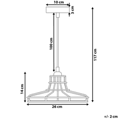 Beliani Závesná lampa zo skla medená TORRE