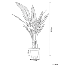 Beliani Umelá rastlina v kvetináči 115 cm STRELITZIA TREE