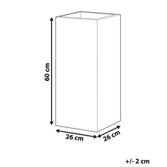 Beliani Kvetináč štvorcový béžový 26x26x60 cm DION