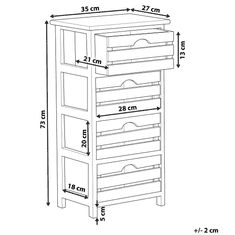 Beliani Komoda so 4 zásuvkami svetlé drevo/biela ZELA