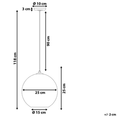 Beliani Sklenená závesná lampa strieborná SESSERA