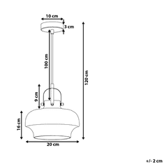 Beliani Sklenená závesná lampa zlatá WILTZ