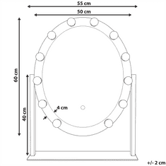 Beliani LED zrkadlo 50 x 60 cm biele ROSTRENEN