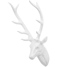 Beliani Nástenná figúrka biela 67 cm DEER HEAD