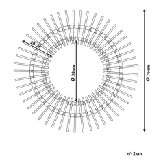 Beliani Ratanové pieskové nástenné zrkadlo ø 76 cm STENEN