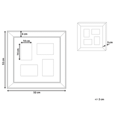 Beliani Zrkadlový rám na 4 fotografie medený DABOLA
