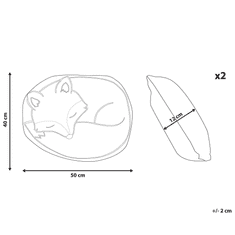 Beliani Sada 2 vankúšov v tvare líšky oranžová 50 x 40 cm DHANBAD
