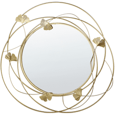 Beliani Okrúhle nástenné zrkadlo kovové ø 47 cm zlaté ANGLET