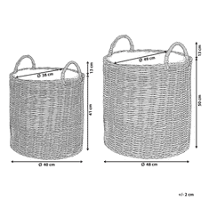 Beliani Sada 2 ratanových košov na rastliny BITOLA