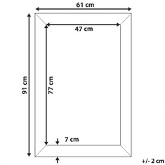 Beliani Nástenné zrkadlo 61 x 91 cm strieborné MERVENT