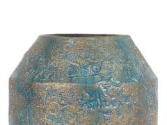 Beliani Dekoratívna keramická váza zlatá / tyrkysová MASSA