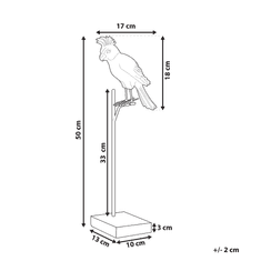 Beliani Dekorácia vták na striebornom stojane COCKATOO