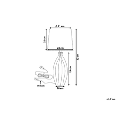 Beliani Stolná lampa strieborná čierna 52 cm VARDJA