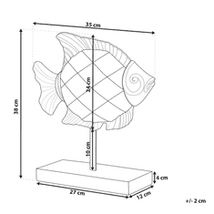 Beliani Ozdobná zrkadlová figúrka strieborná ANGELFISH