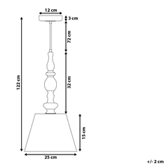 Beliani Kovová závesná lampa čierna FLUVIA