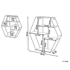 Beliani Geometrická nástenná polica čierna TIGARD