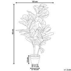 Beliani Umelá rastlina v kvetináči 95 cm FICUS LYRATA