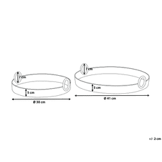 Beliani Sada 2 dekoratívnych podnosov strieborná SAFUR