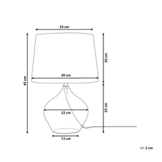 Beliani Stolná lampa priehľadná / čierna OSUM