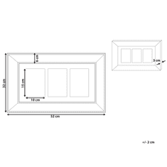 Beliani Zrkadlový rám na 3 fotografie medený DABOLA