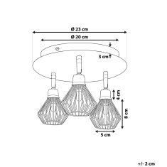 Beliani Stropná lampa čierna / meď VOLGA M