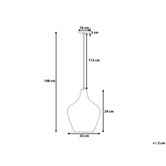 Beliani Sklenená závesná lampa strieborná SANGONE