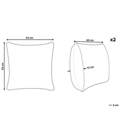 Beliani Sada 2 vankúšov z umelej kožušiny 42 x 42 cm béžová EHNAR