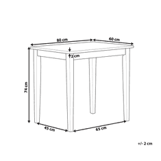 Beliani Jedálenský stôl 60 x 80 cm svetlé drevo s bielou BATTERSBY