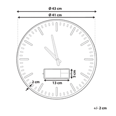 Beliani Nástenné hodiny ø 43 cm hnedozlaté BRUGG