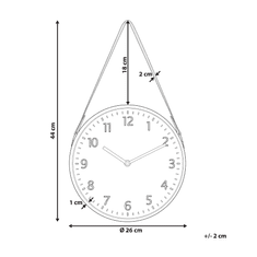 Beliani Nástenné hodiny ø 26 cm hnedé RENENS