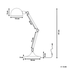 Beliani Stolná kovová lampa biela CABRIS