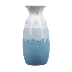 Beliani Keramická váza na kvety biela / modrá CHALCIS