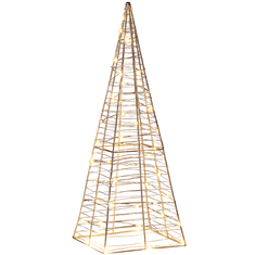Beliani Vonkajšia LED dekorácia vianočný stromček 60 cm strieborná PUKSALA