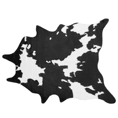 Beliani Koberec z umelej hovädzej kože 130 x 170 cm čierny / biely BOGONG
