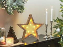 Beliani Drevená LED dekorácia vianočná hviezda NASTOLA