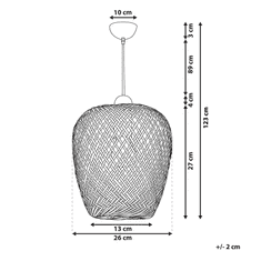 Beliani Bambusová závesná lampa svetlé drevo BOMU