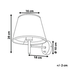 Beliani Sivo-čierna nástenná lampa COLUMBIA