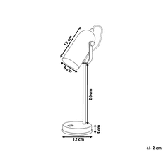 Beliani Kovová stolná lampa biela TYRIA