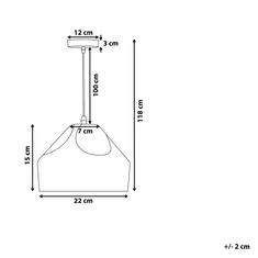 Beliani Kovová závesná lampa čierna EVINOS