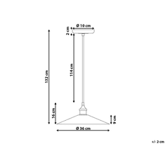 Beliani Závesná kovová lampa medená PELLY