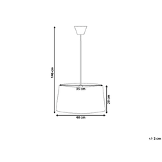 Beliani Závesná lampa biela/medená KALLAR