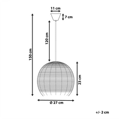 Beliani Ratanová závesná lampa prírodná DRINO