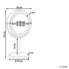 Beliani Kozmetické stolné zrkadlo s LED osvetlením ø 20 cm VERDUN