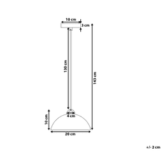 Beliani Kovová závesná lampa modrá ESERA