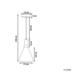 Beliani Kovová závesná lampa strieborná ARDA